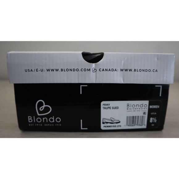 Blondo PENN01SD-275 Women's Sz 8.5M Taupe Suede Penny Waterproof Loafers - Picture 9 of 9